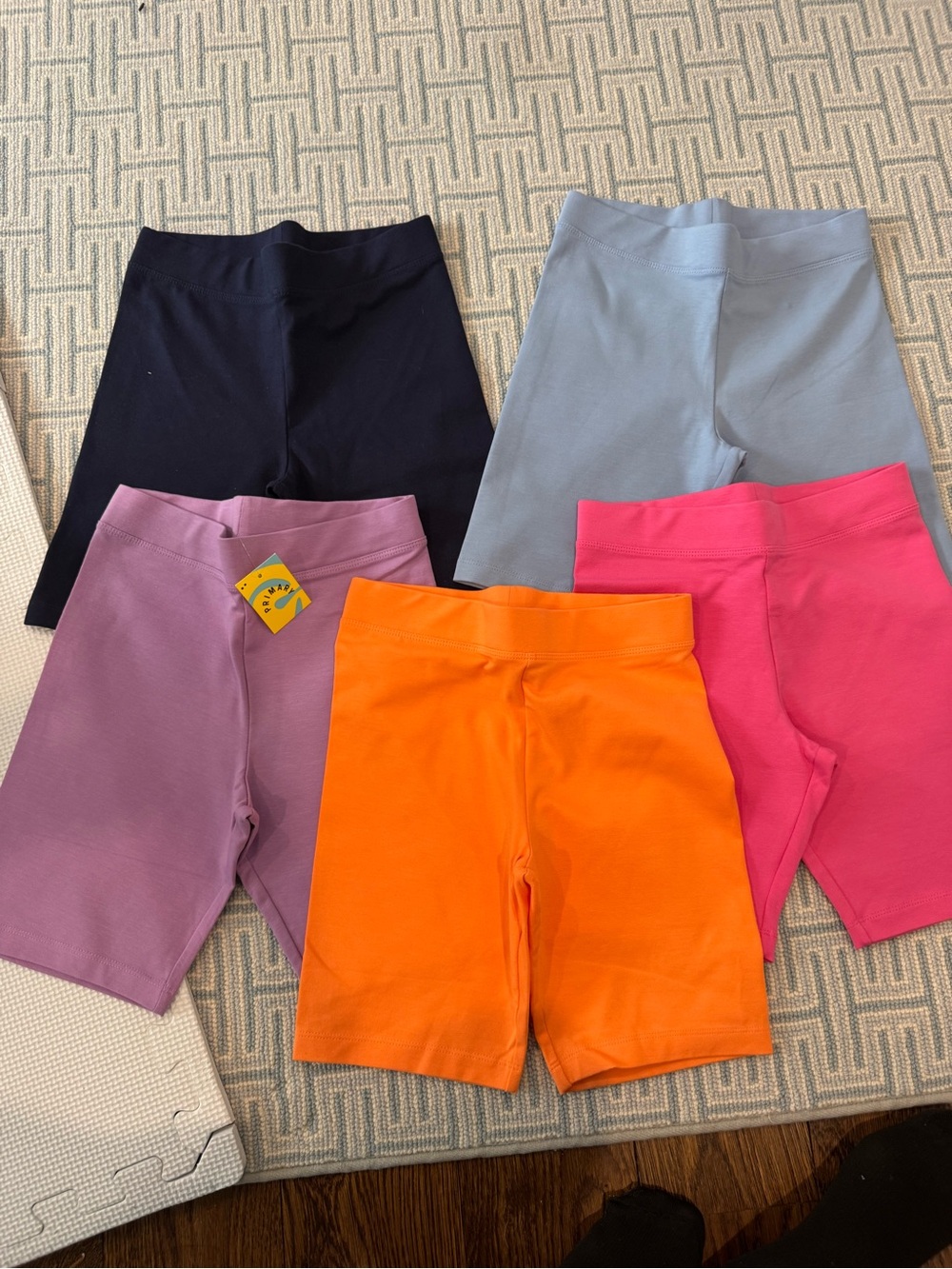 Primary kids Bike Shorts — Black, Light Blue, Lavender, Orange, Pink